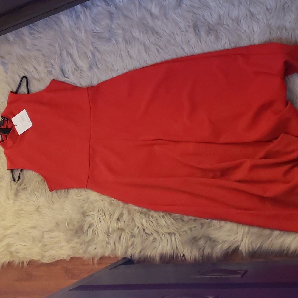 Missguided Red High Neck Culotte Jumpsuit - Size 8